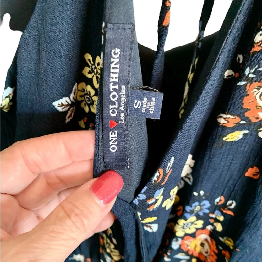 Floral Romper Navy Blue *Adorable* from One Clothing